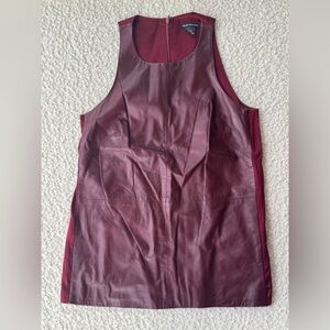 Club Monaco Deep Burgundy Lambskin Top
